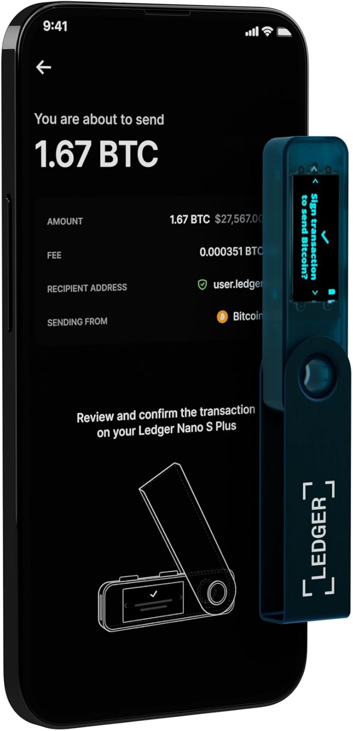 Ledger Nano S Plus (Matte Black): The perfect entry-level hardware wallet to securely manage all your crypto and NFTs.
