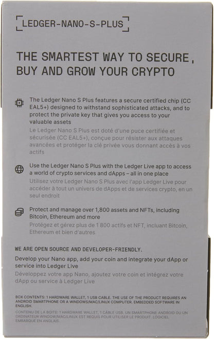 Ledger Nano S Plus (Matte Black): The perfect entry-level hardware wallet to securely manage all your crypto and NFTs.